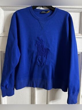 Ralph Lauren Men's Electric Blue Crewneck Sweatshirt